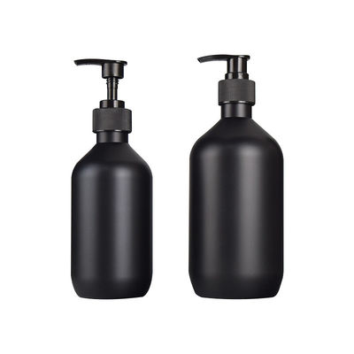 Matowa czarna plastikowa butelka z pompką do szamponu PET okrągła 300 ml 500 ml