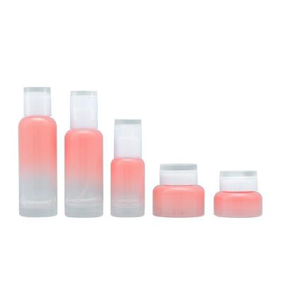 100ml 120ml Luksusowe opakowanie kosmetyczne Różowy szklany akrylowy balsam do twarzy Essence Cream Jar
