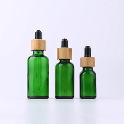 100 ml 50 ml 30 ml 15 ml Zielony olejek Szklane butelki z zakraplaczem Zakraplacz do oczu Bambusowy słoik kosmetyczny